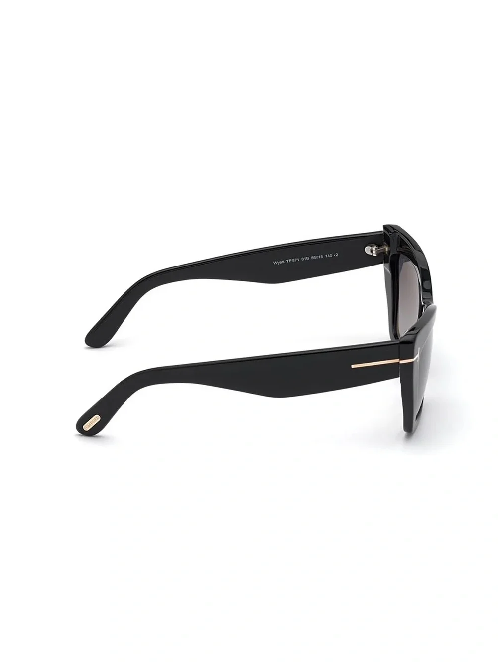 Tom Ford Wyatt Black Cat-Eye Sunglasses with Gradient Gray Lenses